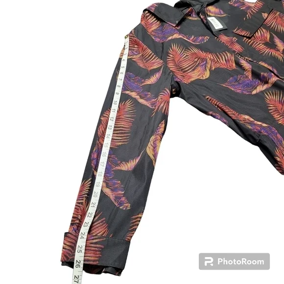 Alexander Wang‎ Black And Red Leaf Print Snap Button Jacket Size EU 48